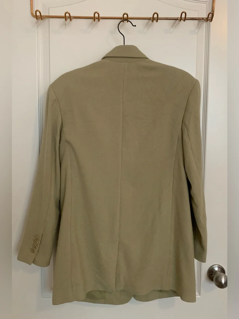 Express Linen Blend Boyfriend Blazer in Green